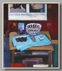 CERAMIC BASKET WITH MATISSE/PICASSO   2004 oil/board 18"x14"